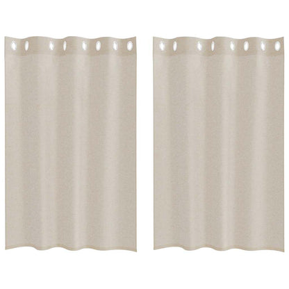 Tenda in Velo con tende 2 pcs Sabbia 140 x 140 cm Poliestere | homemem39