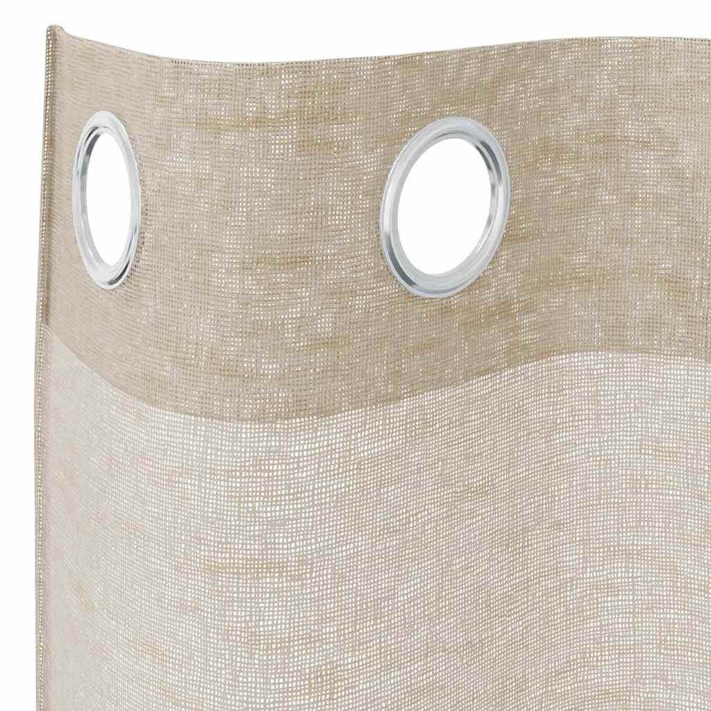 Tenda in Velo con tende 2 pcs Sabbia 175 x 140 cm Poliestere | homemem39