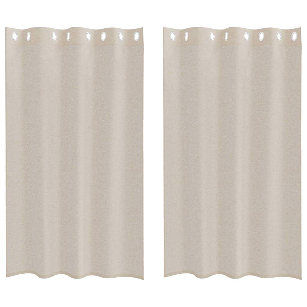Tenda in Velo con tende 2 pcs Sabbia 175 x 140 cm Poliestere | homemem39