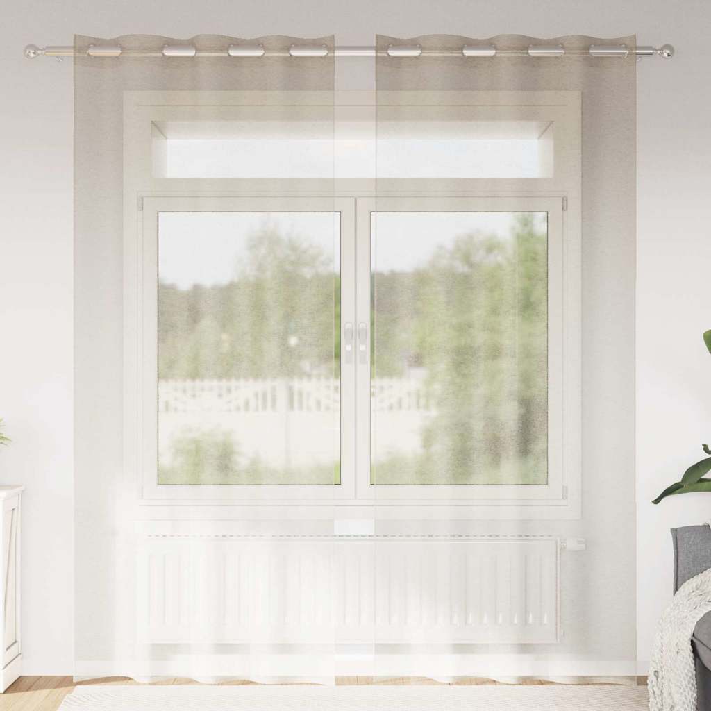 Tenda in Velo con tende 2 pcs Sabbia 225 x 140 cm Poliestere | homemem39
