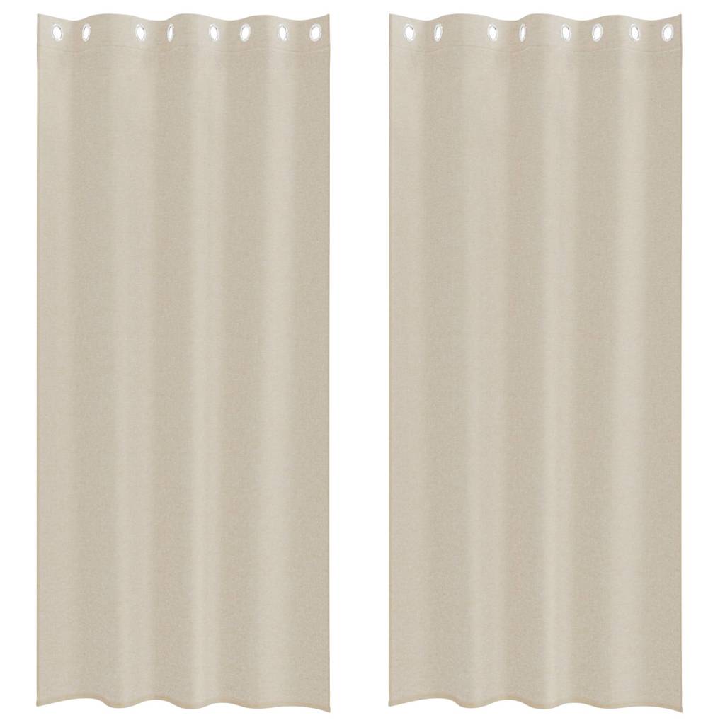 Tenda in Velo con tende 2 pcs Sabbia 260 x 140 cm Poliestere | homemem39