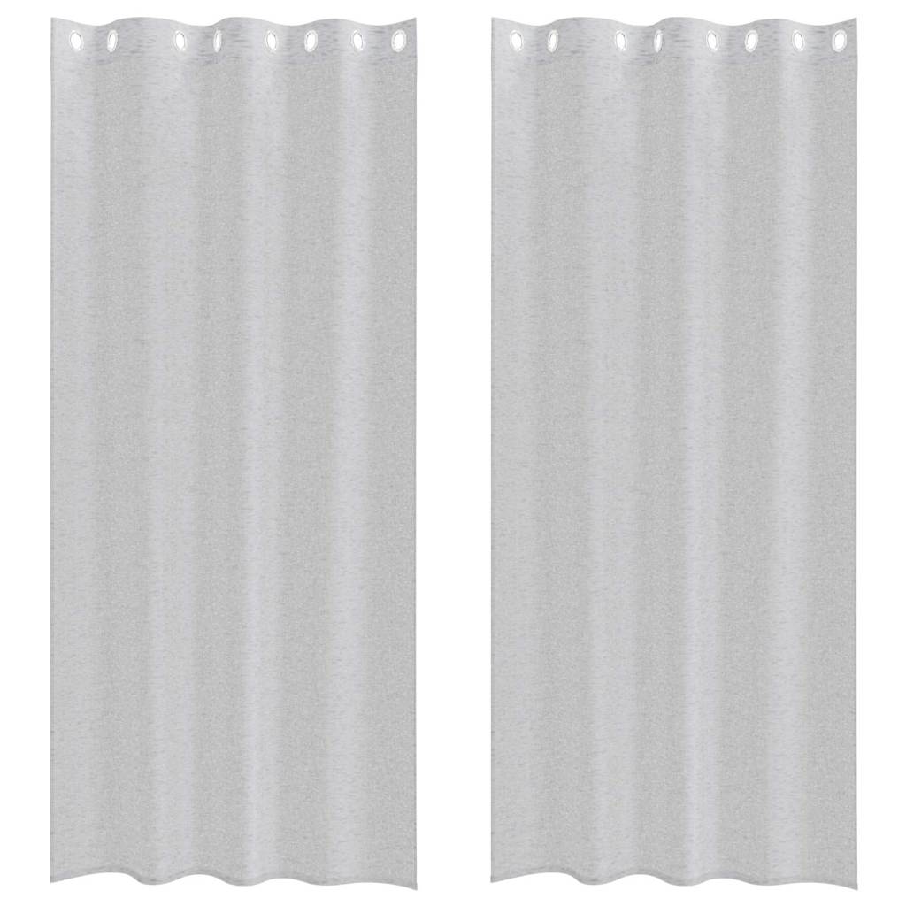 Tenda in Velo 2 pcs Grigio chiaro 260 x 140 cm Poliestere | homemem39