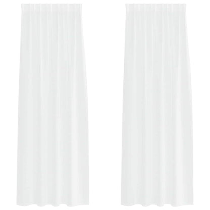 Tenda in Velo con tende 2 pcs Bianco 245 x 140 cm Poliestere | homemem39