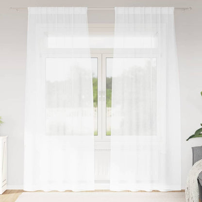 Tenda in Velo con tende 2 pcs Bianco 260 x 140 cm Poliestere | homemem39