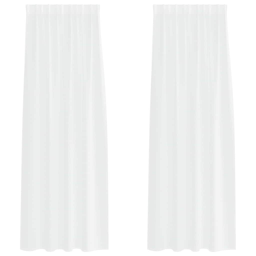 Tenda in Velo con tende 2 pcs Bianco 260 x 140 cm Poliestere | homemem39