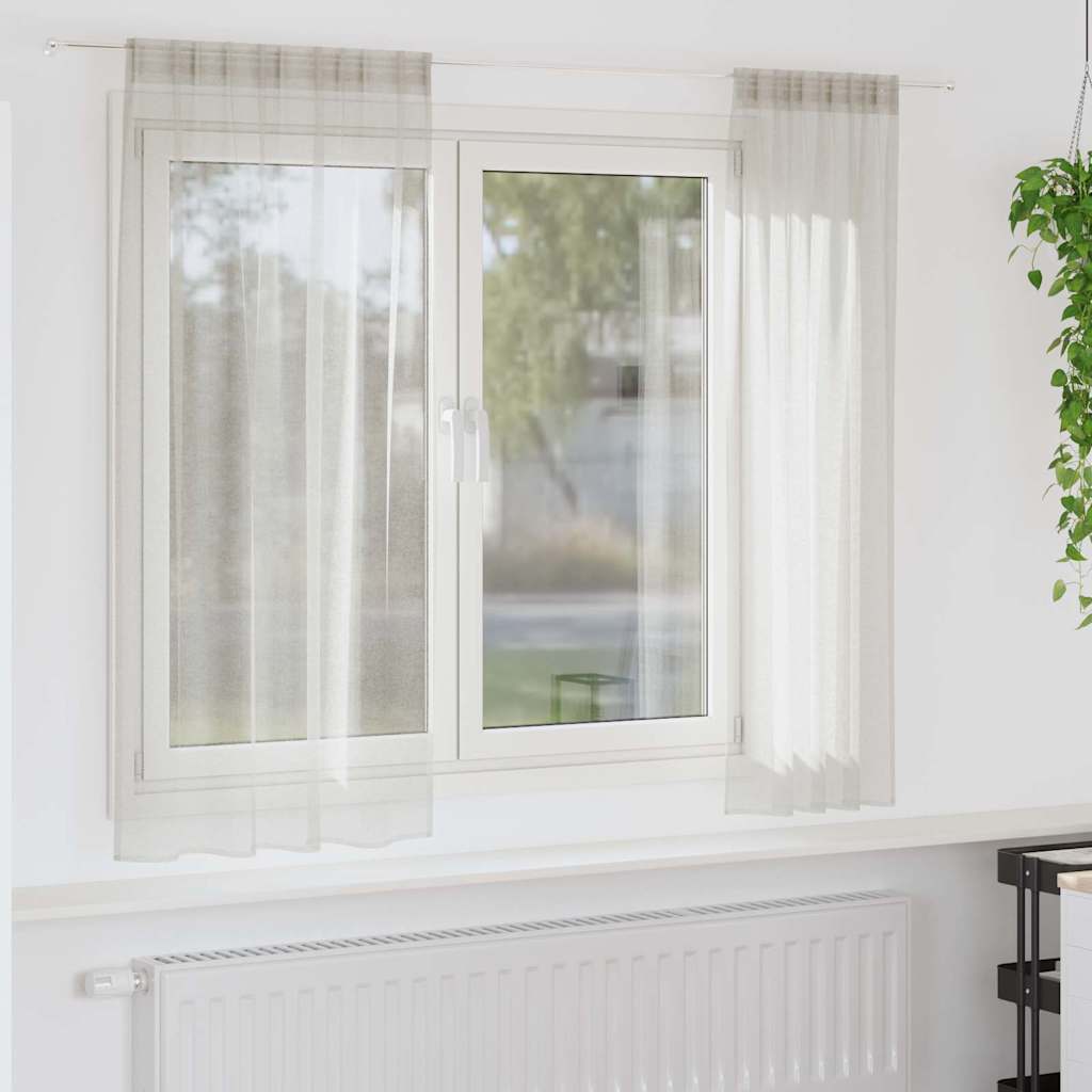 Tenda in Velo con tende 2 pcs Crema 175 x 140 cm Poliestere | homemem39
