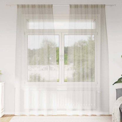 Tenda in Velo con tende 2 pcs Crema 225 x 140 cm Poliestere | homemem39