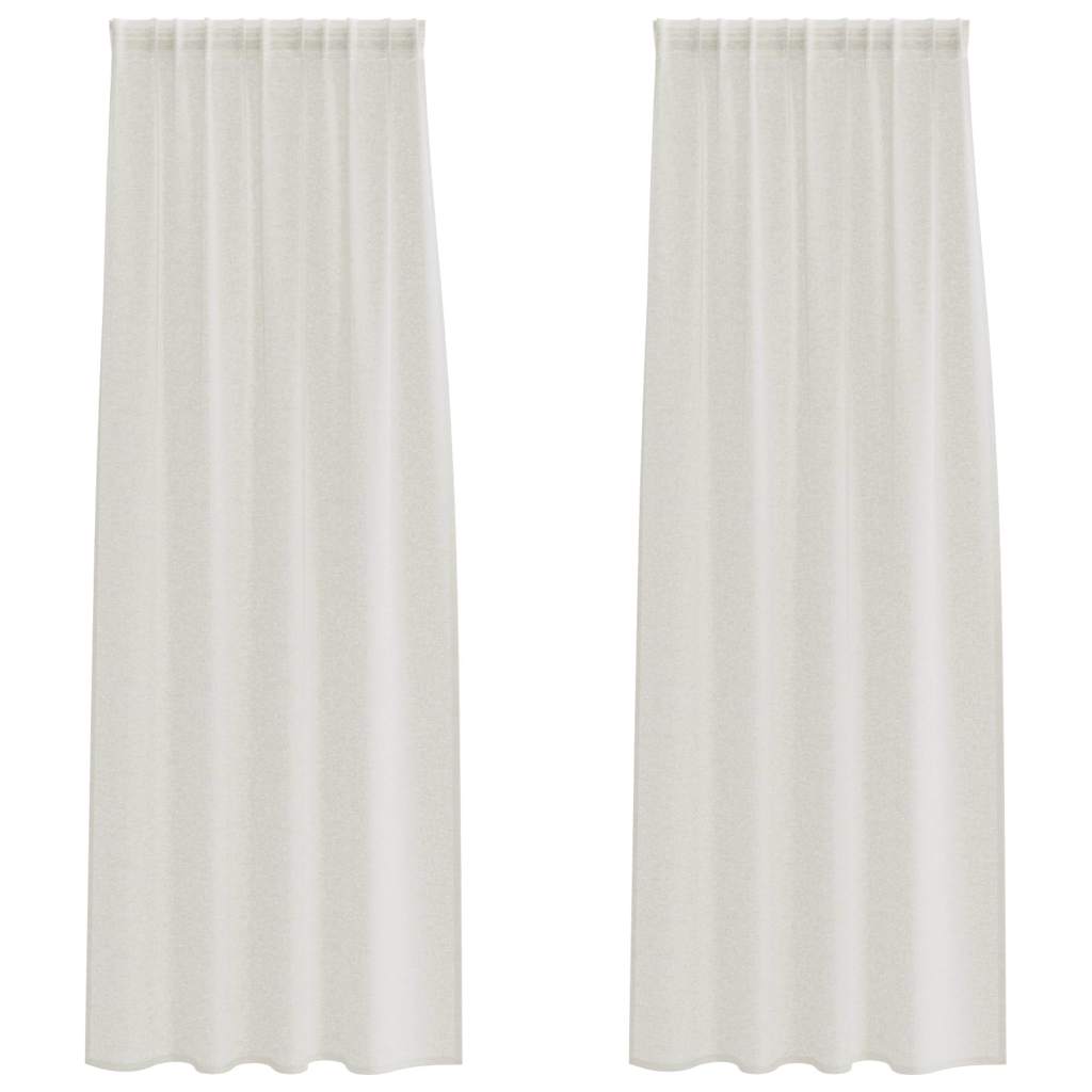 Tenda in Velo con tende 2 pcs Crema 225 x 140 cm Poliestere | homemem39