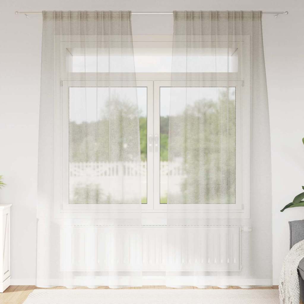 Tenda in Velo con tende 2 pcs Crema 245 x 140 cm Poliestere | homemem39