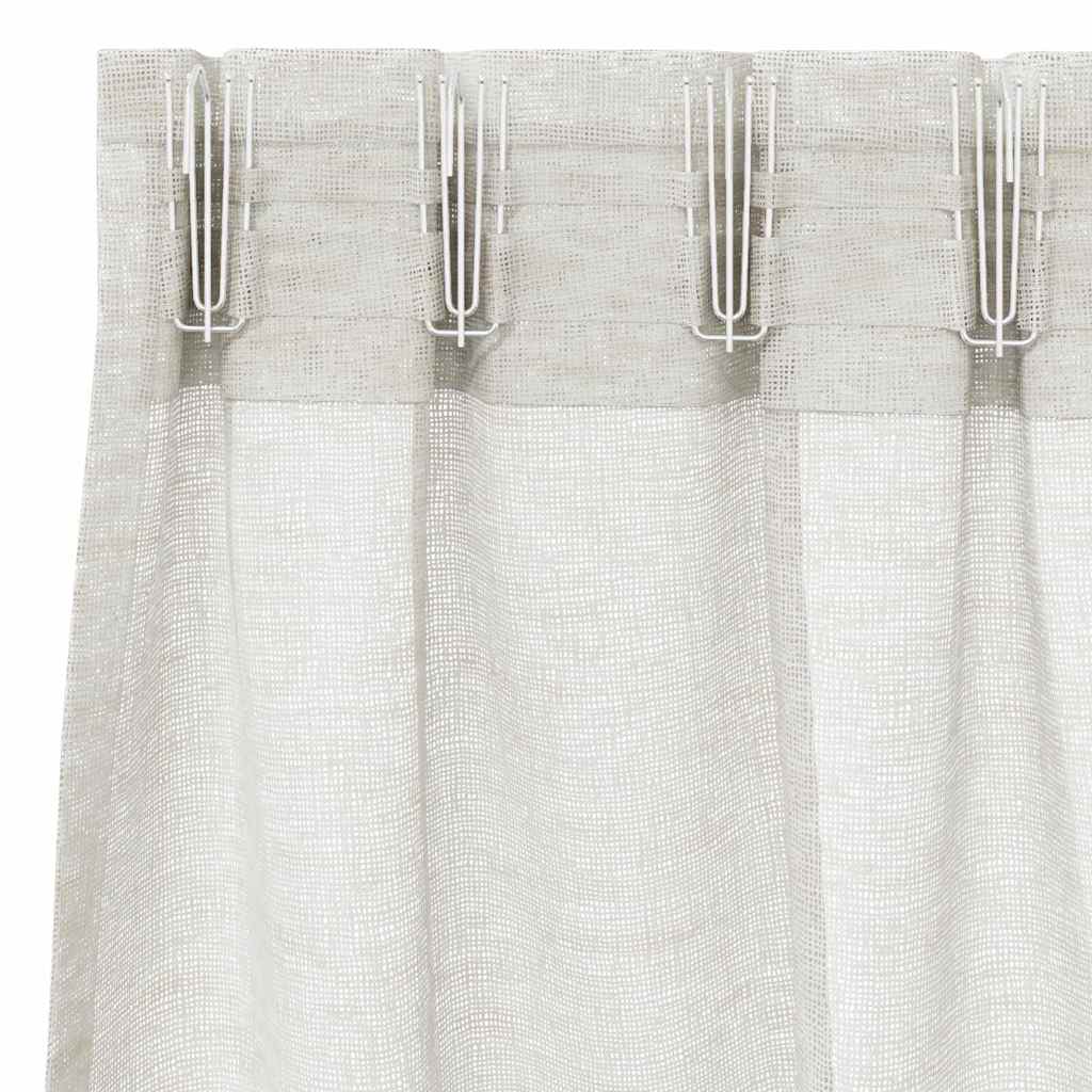 Tenda in Velo con tende 2 pcs Crema 260 x 140 cm Poliestere | homemem39