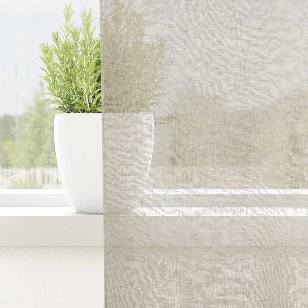 Tenda in Velo con tende 2 pcs Sabbia 140 x 140 cm Poliestere