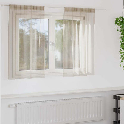 Tenda in Velo con tende 2 pcs Sabbia 140 x 140 cm Poliestere