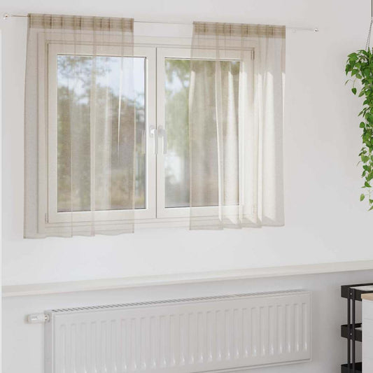 Tenda in Velo con tende 2 pcs Sabbia 140 x 140 cm Poliestere