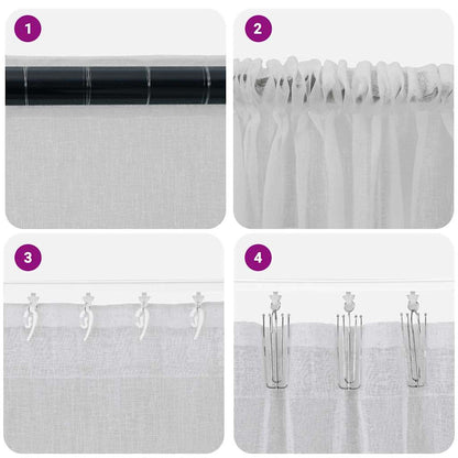 Tenda in Velo 2 pcs Grigio chiaro 140 x 140 cm Poliestere | homemem39