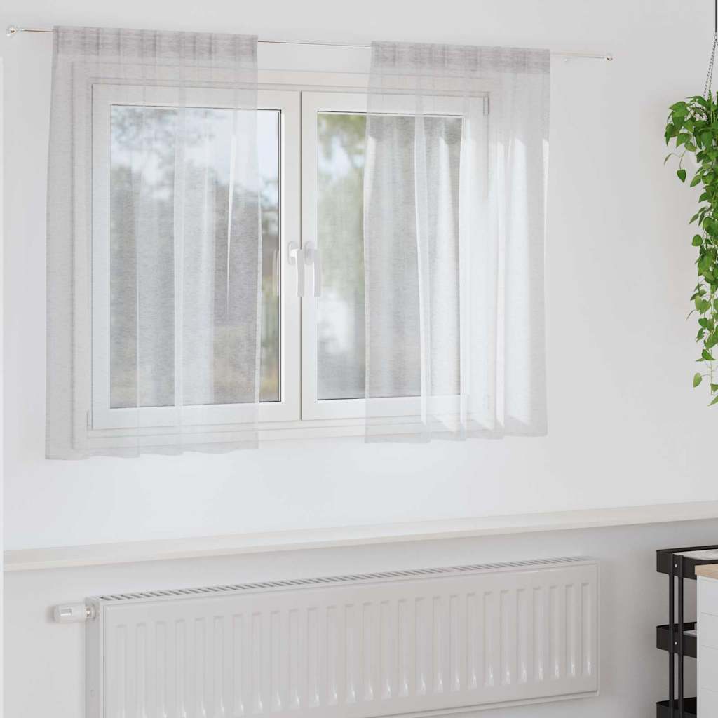 Tenda in Velo 2 pcs Grigio chiaro 140 x 140 cm Poliestere | homemem39