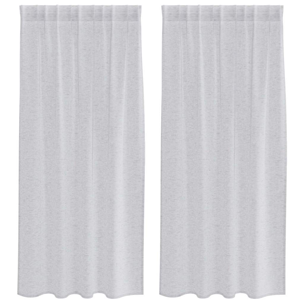 Tenda in Velo 2 pcs Grigio chiaro 175 x 140 cm Poliestere | homemem39