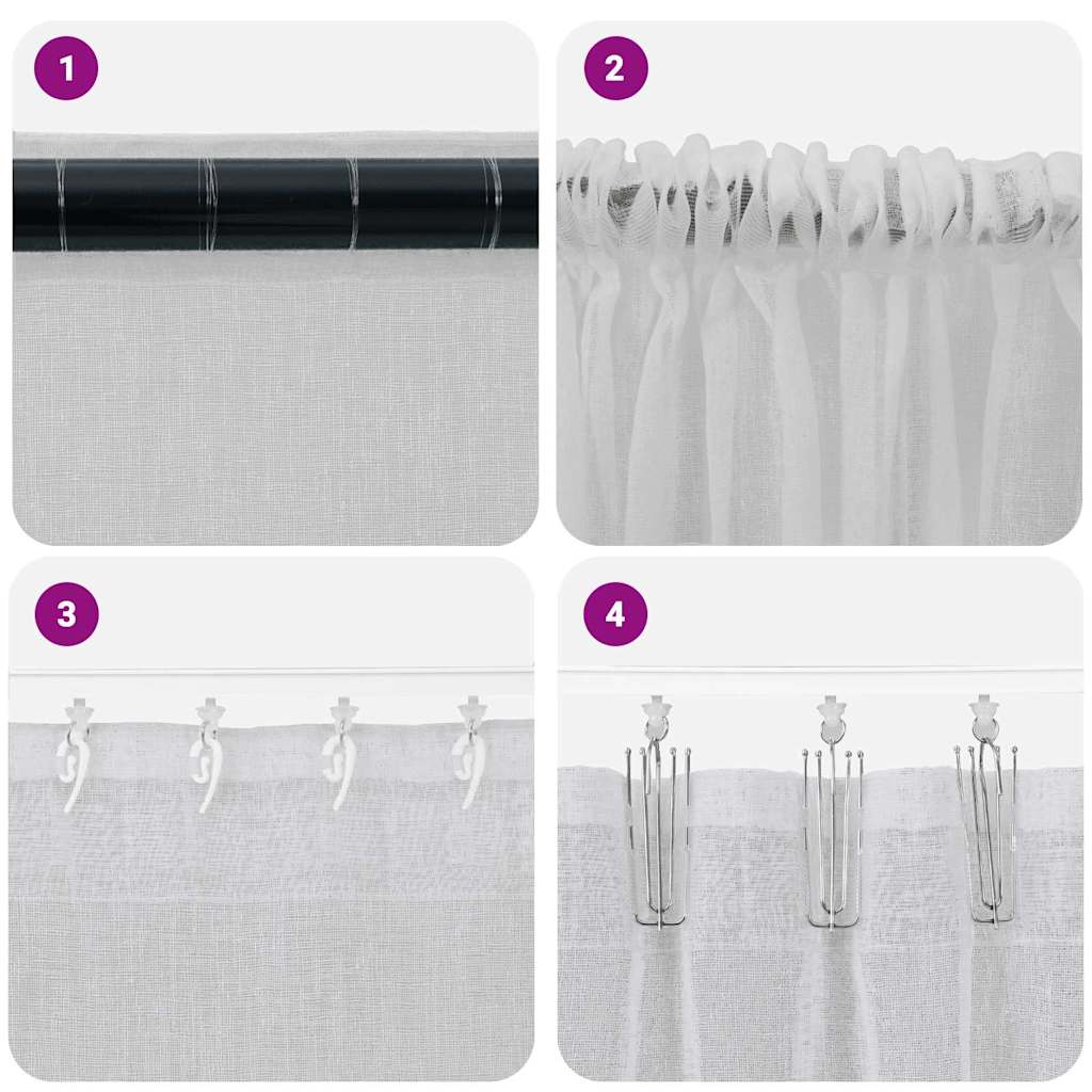 Tenda in Velo 2 pcs Grigio chiaro 245 x 140 cm Poliestere | homemem39