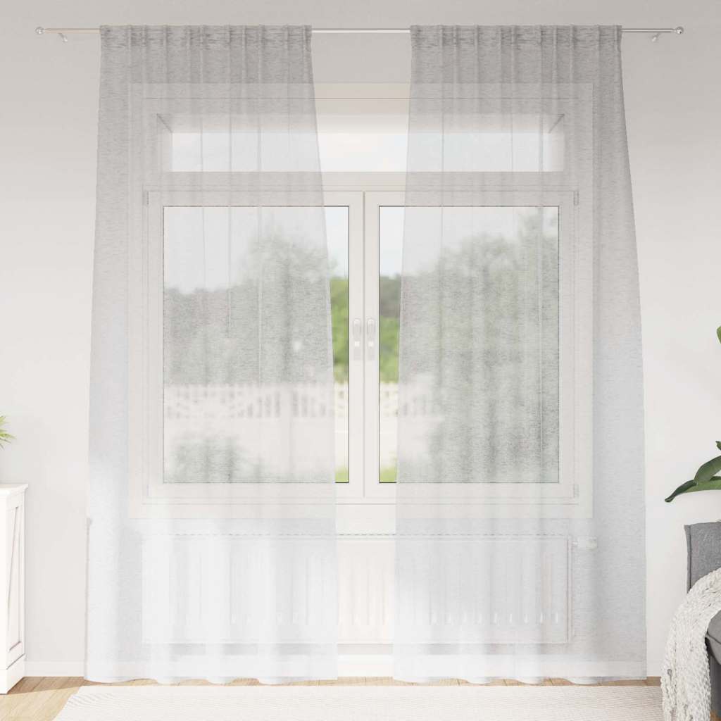 Tenda in Velo 2 pcs Grigio chiaro 245 x 140 cm Poliestere | homemem39