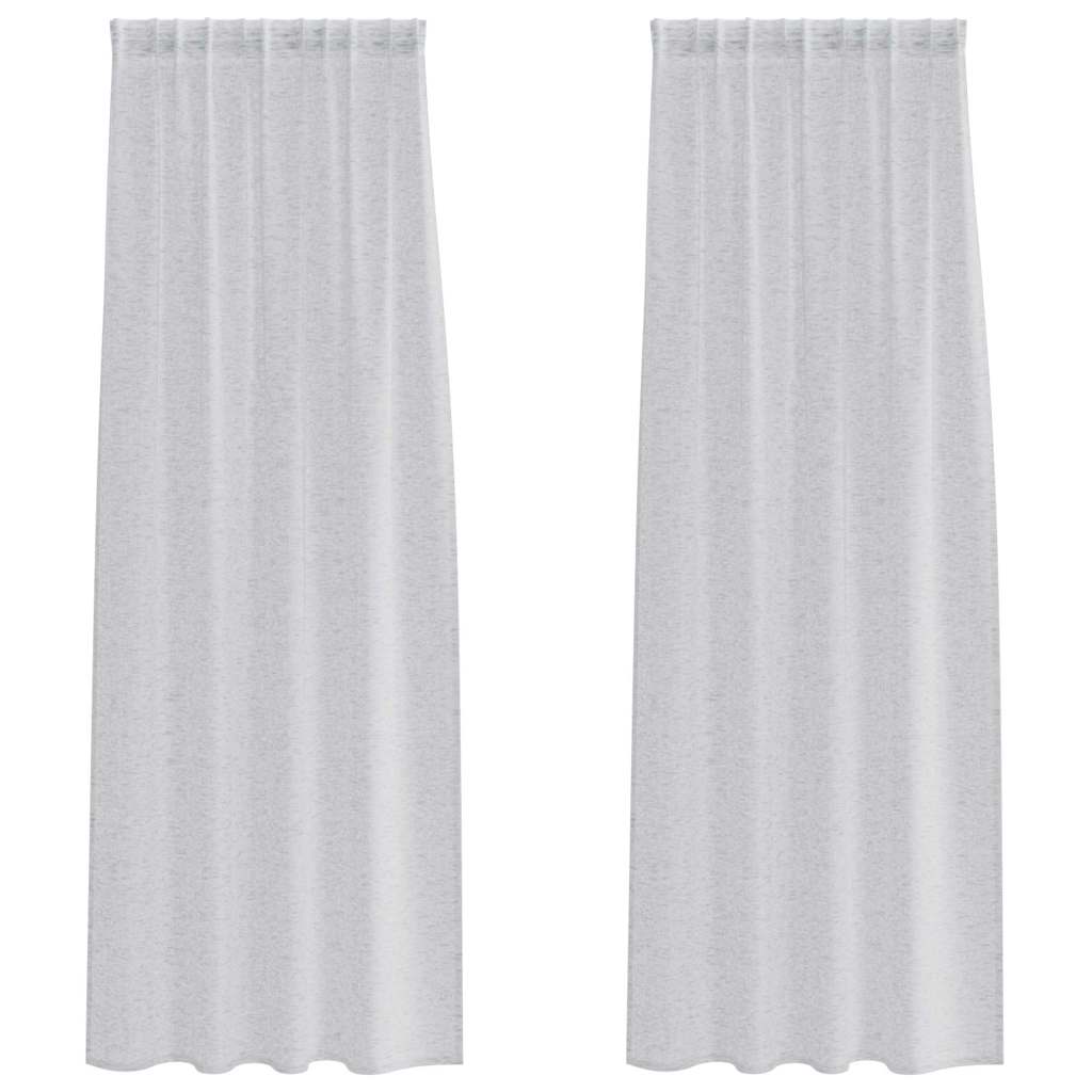 Tenda in Velo 2 pcs Grigio chiaro 245 x 140 cm Poliestere | homemem39