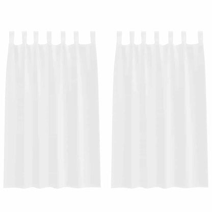 Tenda in Velo con tende 2 pcs Bianco 175 x 140 cm Poliestere | homemem39