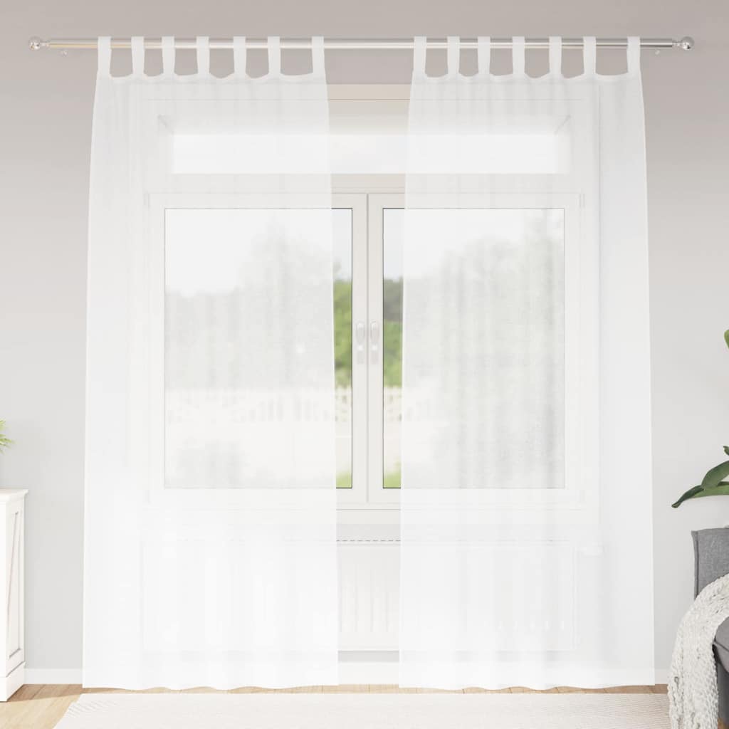 Tenda in Velo con tende 2 pcs Bianco 225 x 140 cm Poliestere | homemem39