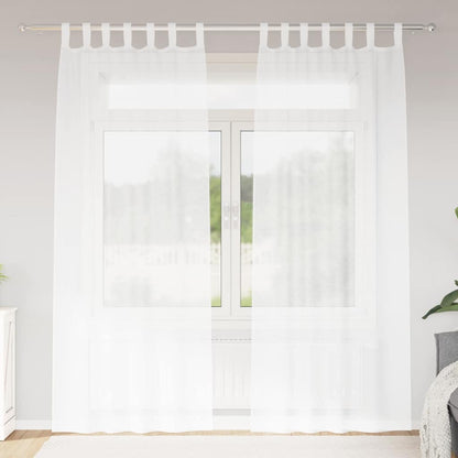 Tenda in Velo con tende 2 pcs Bianco 225 x 140 cm Poliestere | homemem39