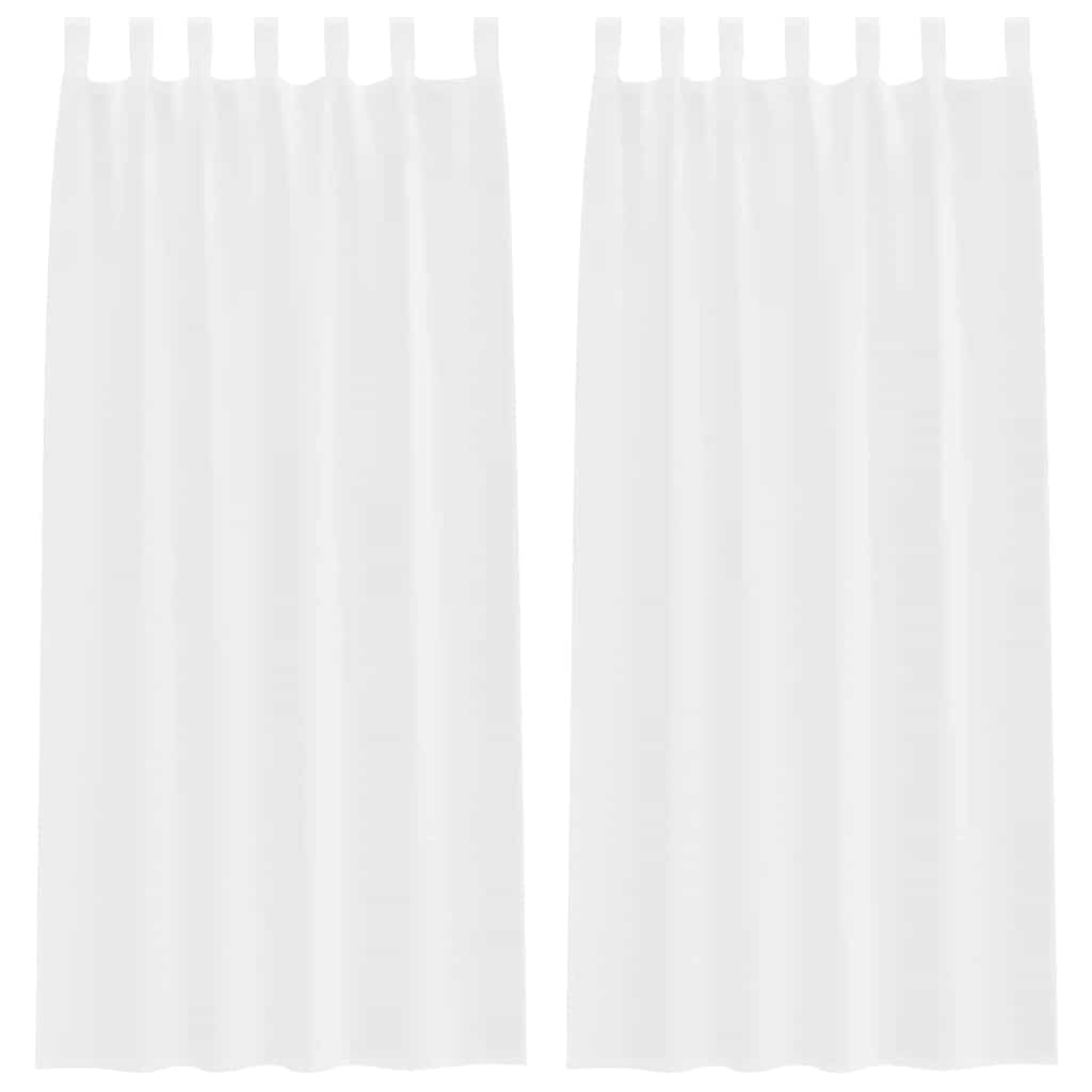 Tenda in Velo con tende 2 pcs Bianco 245 x 140 cm Poliestere | homemem39