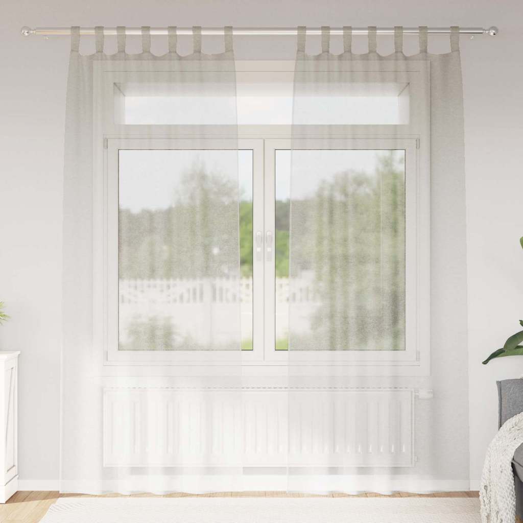 Tenda in Velo con tende 2 pcs Crema 225 x 140 cm Poliestere | homemem39