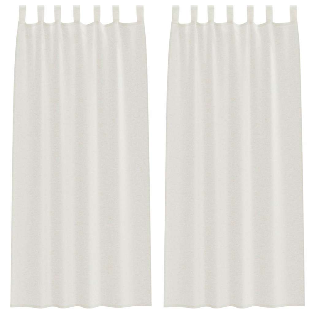 Tenda in Velo con tende 2 pcs Crema 245 x 140 cm Poliestere | homemem39