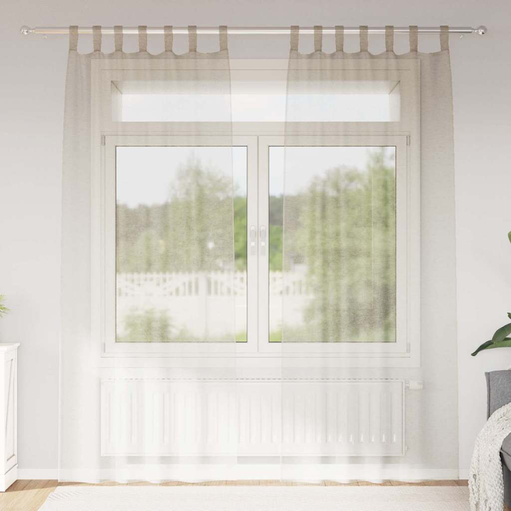 Tenda in Velo con tende 2 pcs Sabbia 245 x 140 cm Poliestere | homemem39