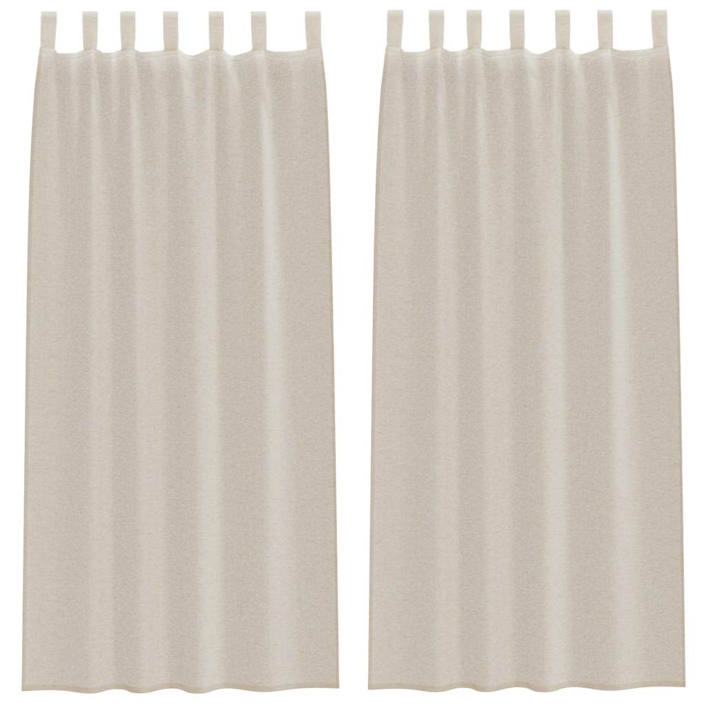 Tenda in Velo con tende 2 pcs Sabbia 245 x 140 cm Poliestere | homemem39