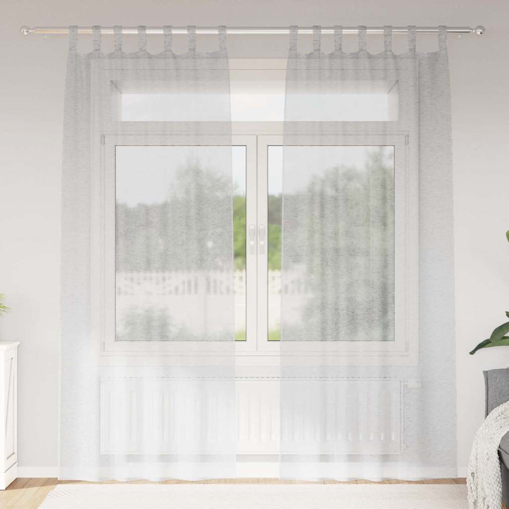 Tenda in Velo 2 pcs Grigio chiaro 260 x 140 cm Poliestere | homemem39