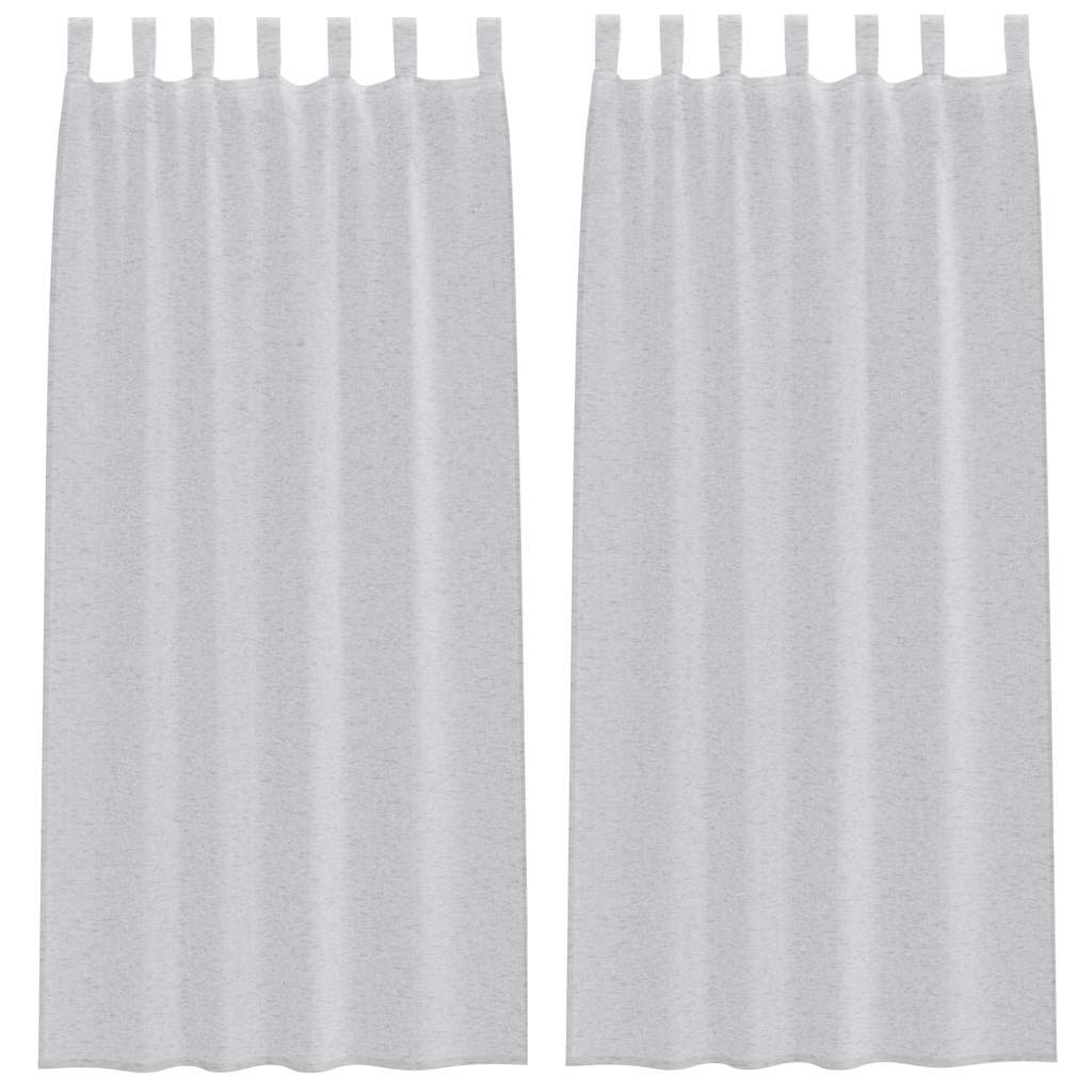 Tenda in Velo 2 pcs Grigio chiaro 260 x 140 cm Poliestere | homemem39