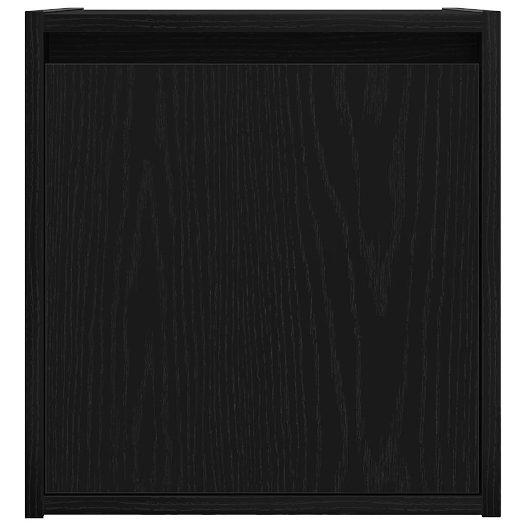 Comodino a Muro Rovere Nero 38x34x40 cm - homemem39