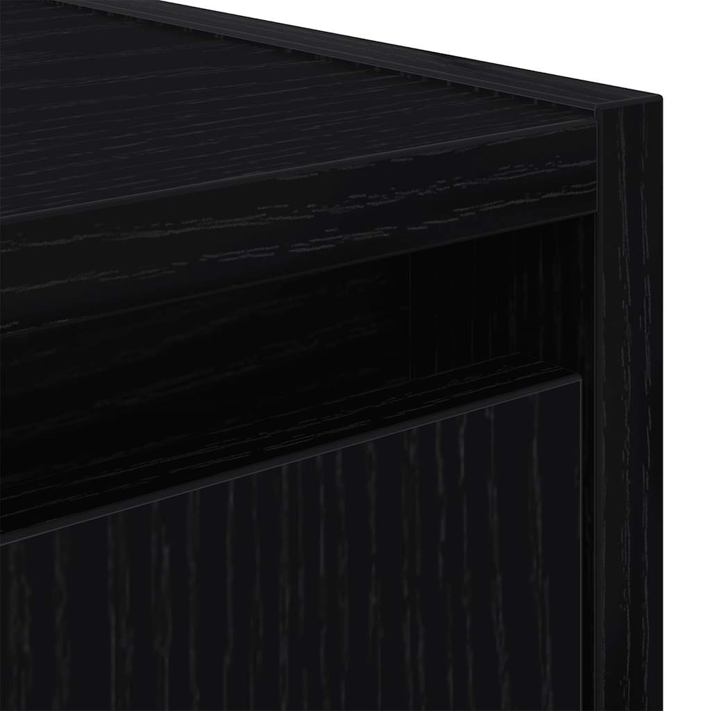 Comodino a Muro Rovere Nero 38x34x40 cm - homemem39