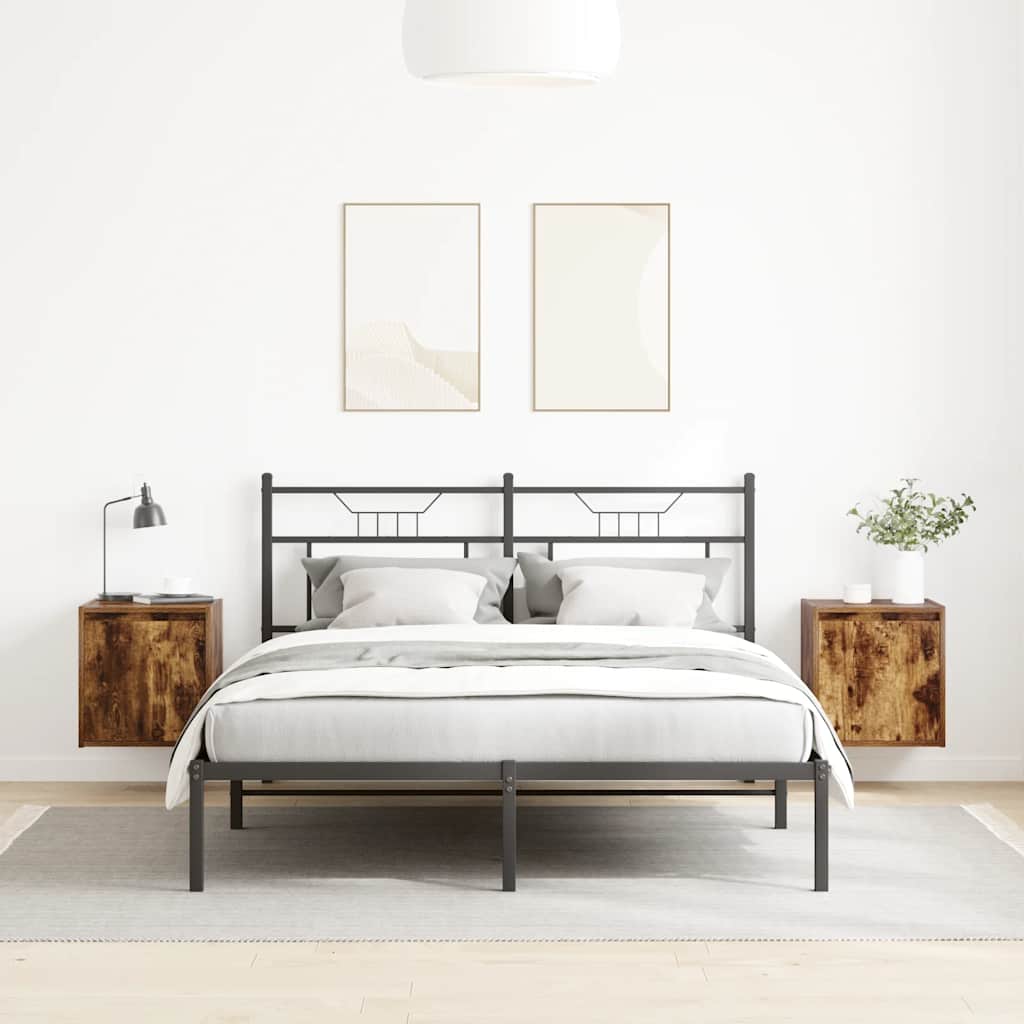 Comodini a Muro 2 pz Rovere Fumo 38x34x40 cm - homemem39