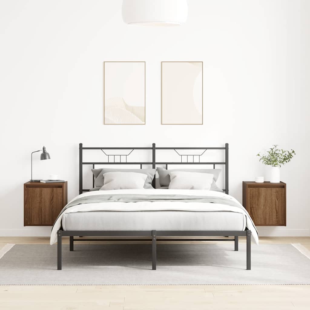 Comodini a Muro 2 pz Rovere Marrone 38x34x40 cm - homemem39