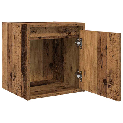 Comodino a Muro Legno Antico 38x34x40 cm - homemem39