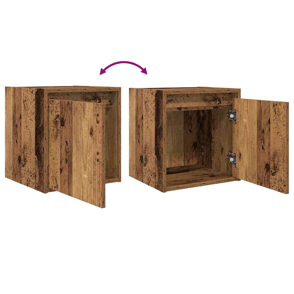 Comodino a Muro Legno Antico 38x34x40 cm - homemem39