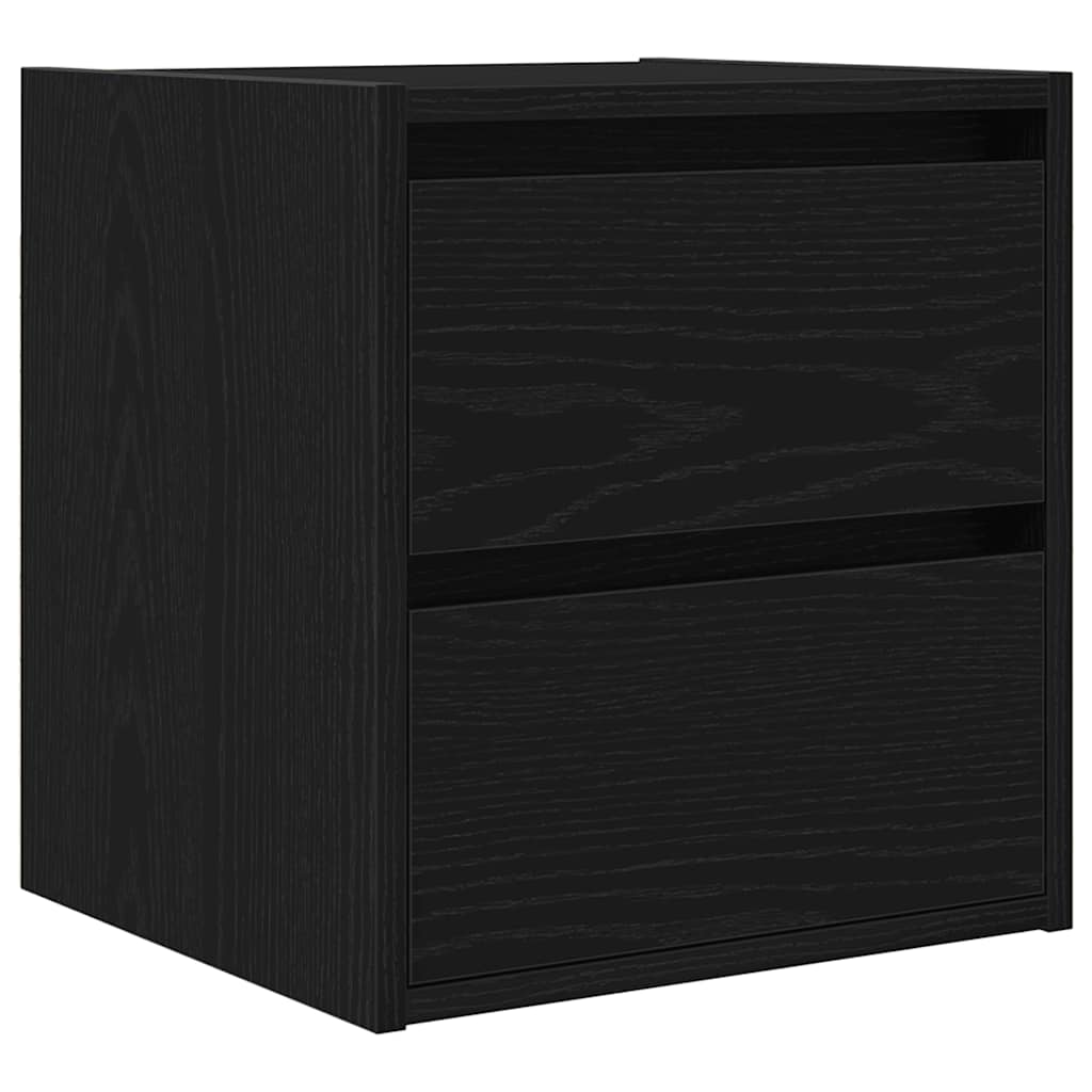 Comodino a Muro Rovere Nero 38x34x40 cm - homemem39