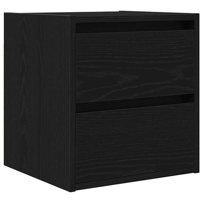 Comodino a Muro Rovere Nero 38x34x40 cm - homemem39