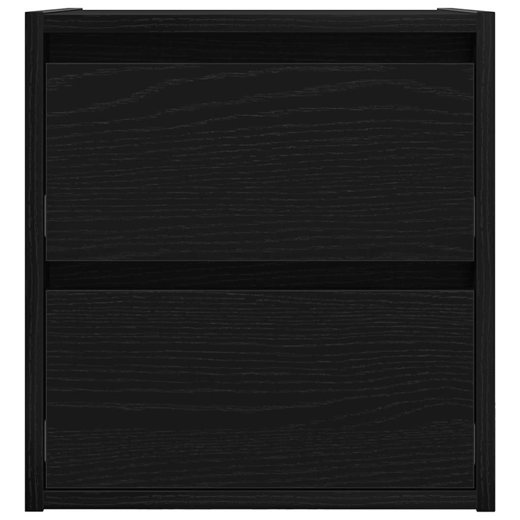 Comodino a Muro Rovere Nero 38x34x40 cm - homemem39
