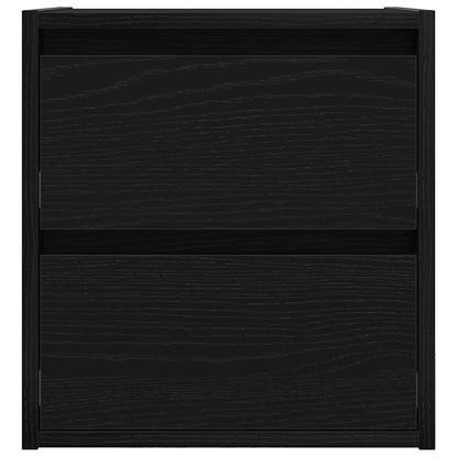 Comodino a Muro Rovere Nero 38x34x40 cm - homemem39