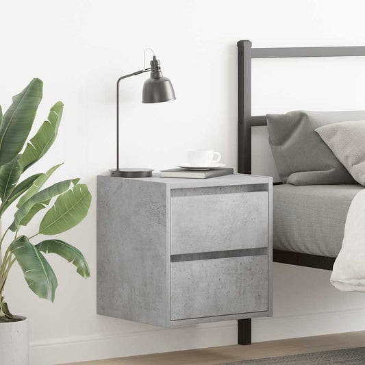 Comodino a Muro Grigio Cemento 38x34x40 cm
