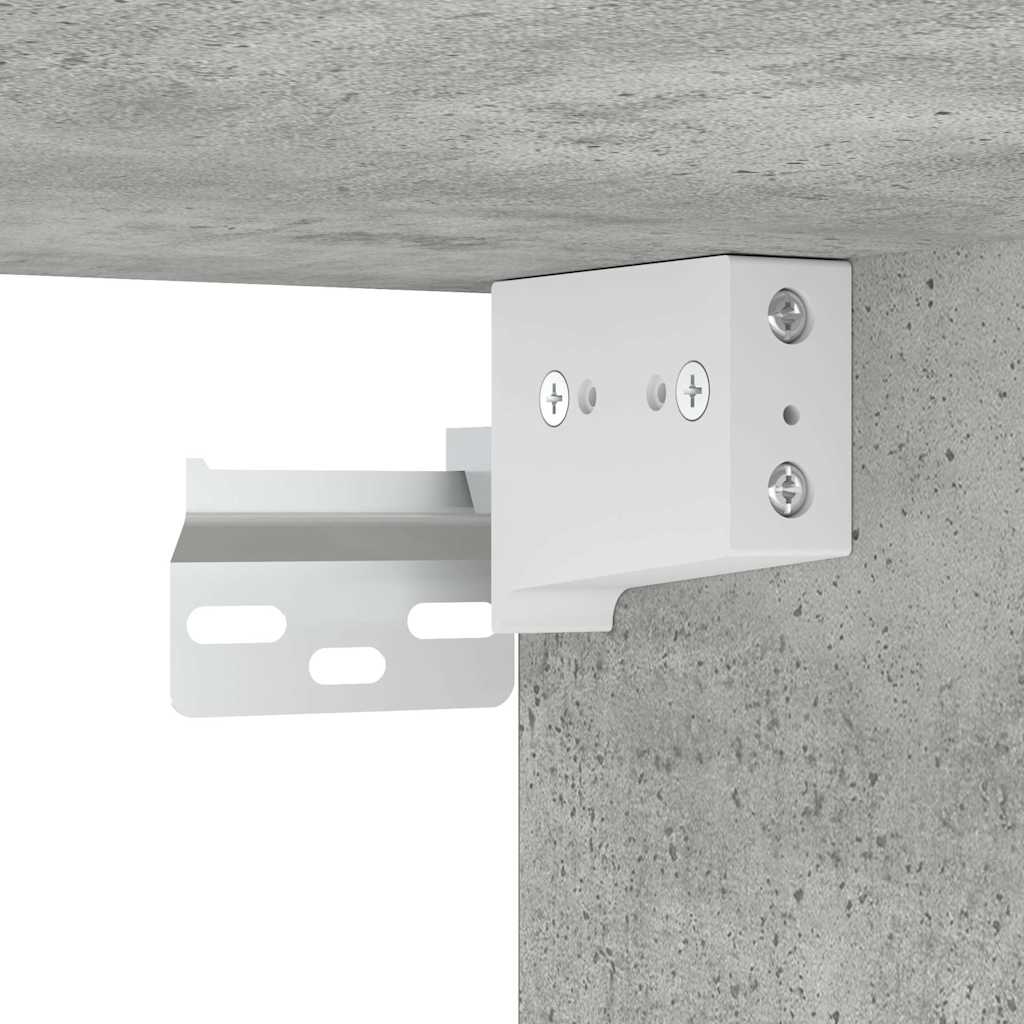 Comodini a Muro 2 pz Grigio Cemento 38x34x40 cm