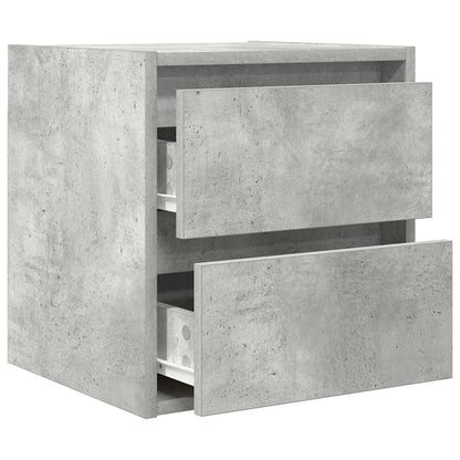 Comodini a Muro 2 pz Grigio Cemento 38x34x40 cm