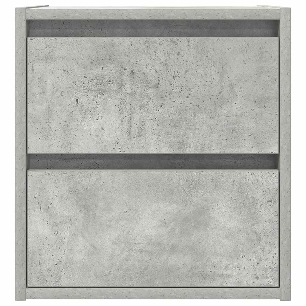 Comodini a Muro 2 pz Grigio Cemento 38x34x40 cm