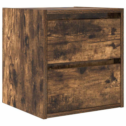 Comodino a Muro Rovere Fumo 38x34x40 cm