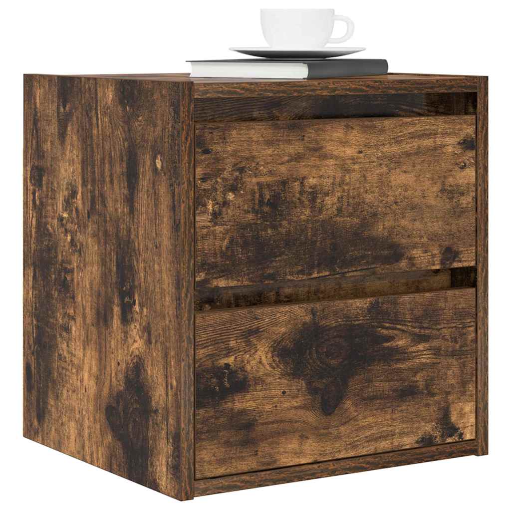 Comodino a Muro Rovere Fumo 38x34x40 cm