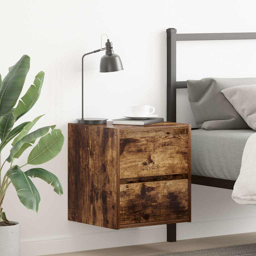 Comodino a Muro Rovere Fumo 38x34x40 cm